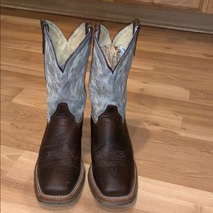 Double H cowboy boots brown/grey leather size 9.5